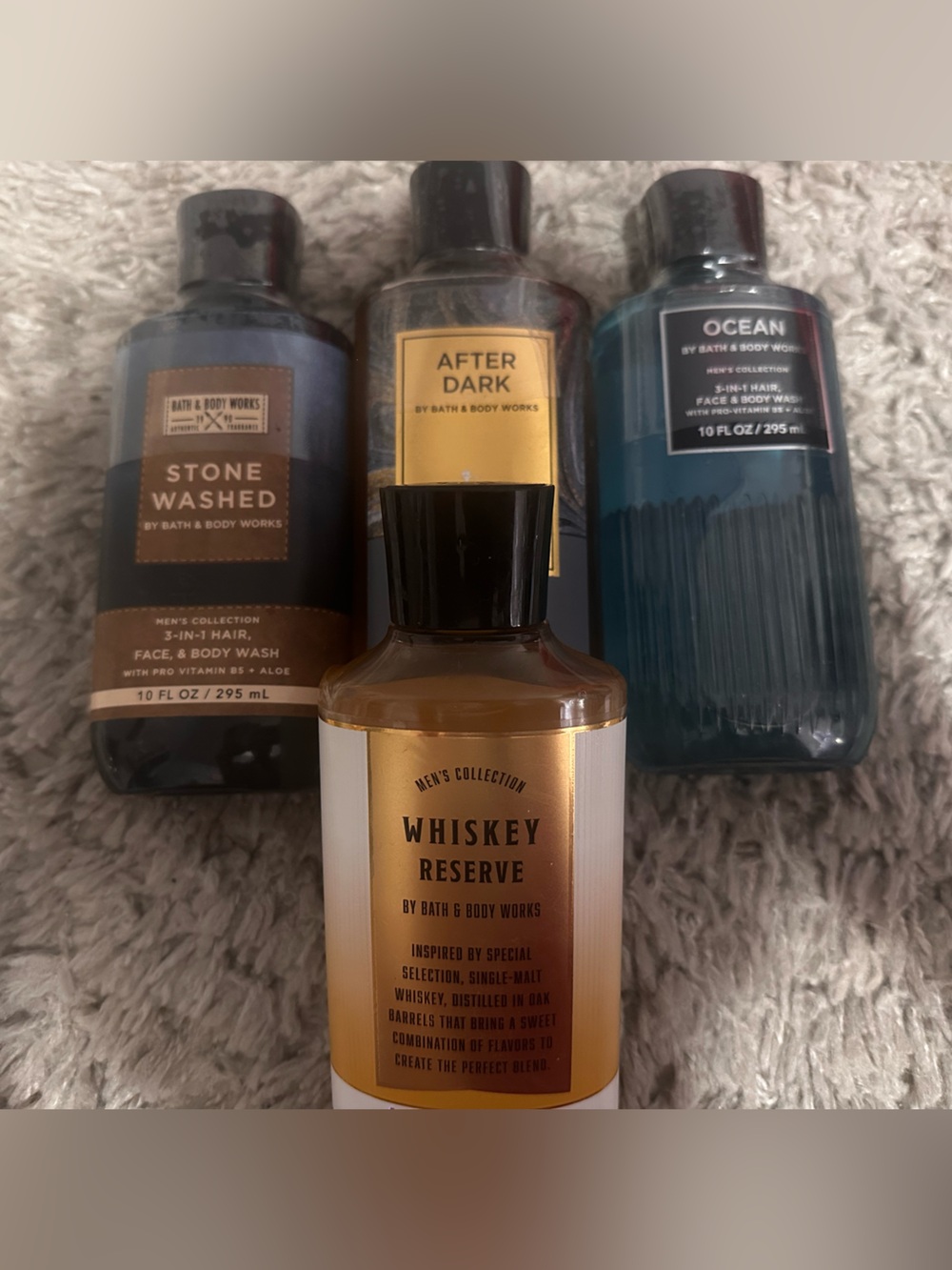 Men's Whiskey Reserve Body Spray + After Dark & Stone Washed Body Washes
